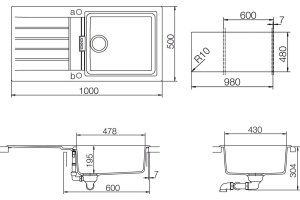 Мойка кухонная Schock Signus 60D Large (D-100L) бронза - 2