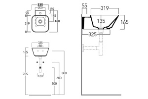 Раковина накладная Simas Wawe 33.5х43 белая - 3