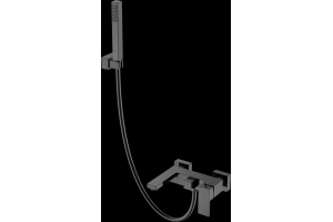 Смеситель для ванны с душем Boheme Qubic сталь глянцевый