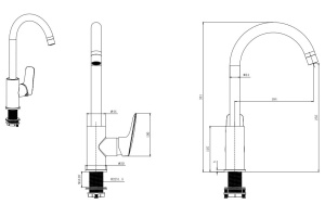 Смеситель для кухни AQUATEK ВЕГА AQ1082CR, полукруглый излив - 2