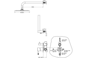 Душевой комплект Boheme Uno 464-MG С ВНУТРЕННЕЙ ЧАСТЬЮ, matt gold - 2