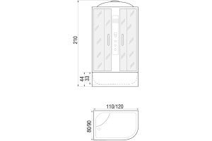 Душевая кабина с поддоном River Dunay XL 120/90/44 MT L (10000006180) - 3