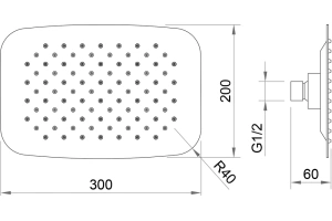 Верхний душ Berges Ventas хром - 2