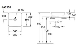 Накладная раковина Villeroy&Boch Collaro 38 белая - 2