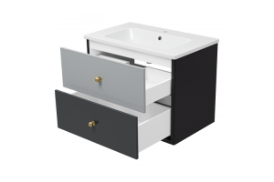 Тумба под раковину Brevita Кристиан 80х57 серый (Кри-06080-01-012Я) - 3