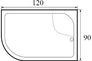 Поддон душевой асимметричный River Wemor 120/90/44 R (10000001764) - 3