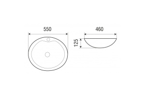 Раковина накладная Weltwasser WW ELBACH 1147 55 белый (10000004583) - 2