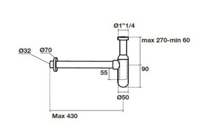 Сифон для раковины Kerasan Nolita хром (923590) - 2