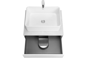 Тумба с раковиной Aquaton Марбл 60 белый-серый - 3