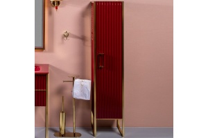 Шкаф-пенал Armadi Art Monaco R бордо глянец - золото - 3