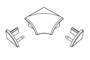 Набор (2 заглушки + 2 угловых соединения) для планки 6 см RAVAK  (B440000001) - 2