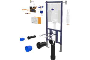 Комплект Унитаз подвесной Seramiksan Petite A101002H с микролифтом + Система инсталляции для унитазов DIWO 4501 + Кнопка смыва DIWO 7312 хром - 3
