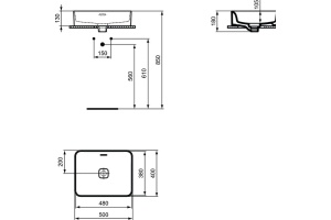 T296501 раковина на столешницу STRADA II Vessel без отв. под смеситель, с переливом /50х40/(белый) - 2