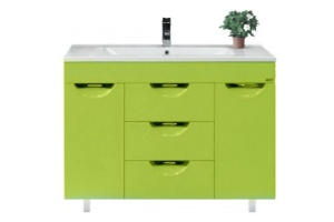 Тумба под раковину Misty Кристи 105 светло-зеленая глянцевая