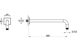 Кронштейн для верхнего душа BelBagno Carin хром - 2