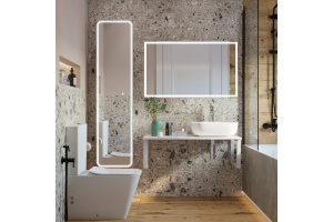 Мебель для ванной DIWO Элиста 100 белый мрамор, с раковиной Moduo 50 Square