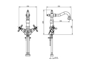 Смеситель для раковины Boheme Tradizionale хром с прозрачным кристаллом Swarovski - 3