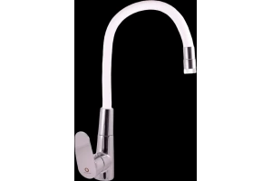 Смеситель для кухни Rav Slezak Amur с гибким изливом хром - белый