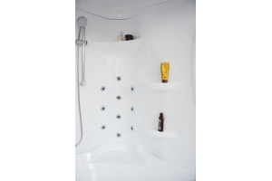 Душевая кабина Royal Bath 170х100 левая белая стекло матовое с гидромассажем - 3