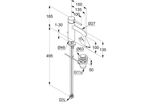 Смеситель Kludi Bozz для раковины 382800576 - 2