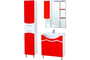 Зеркало-шкаф Bellezza Мари 85 L белый/красный - 2