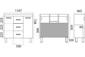 Тумба под раковину Misty Джулия 120 красная глянцевая - 2