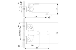 Смеситель для ванны Lemark Status хром (LM4414C) - 2