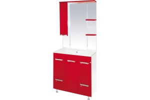 Тумба для комплекта Misty Кристи 75 красная эмаль - 2