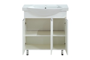 Тумба с раковиной Misty Лаванда 75 белая глянцевая - 2