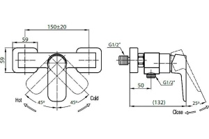 Смеситель Cezares Grace C D 01 для душа - 2