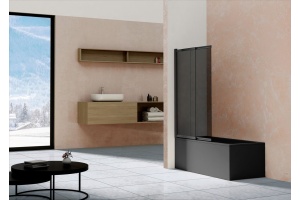 Шторка на ванну Vincea VSB-1E100CGB 100 см, профиль чёрный, стекло тонированное - 2