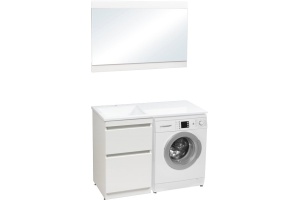 Тумба с раковиной Style Line Даллас 120 Люкс Plus напольная, белая - 3