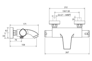 Смеситель для ванны Ravak Te хром (X070046) - 2