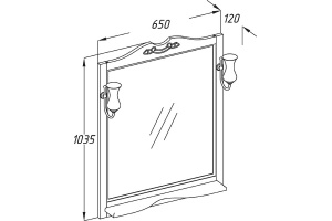 Зеркало Opadiris Клио 65 слоновая кость - 3