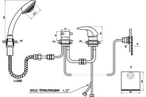 Смеситель для ванны Rav Slezak Dunai хром (D463.5P) - 3