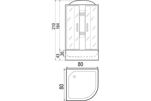Душевая кабина с поддоном River Nara 80/43 MT (10000001259) - 3