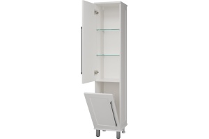 Шкаф-пенал Misty Марта L, белый глянцевый, с бельевой корзиной - 3