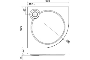 Поддон для душа Cezares Tray R 90-550 - 2