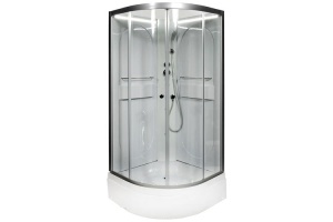 Душевая кабина Deto L 100х100 с гидромассажем, хром (L510NLED+GM) - 2