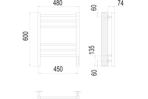 Электрический полотенцесушитель Terminus Сицилия П6 450x600 Белый матовый - 3