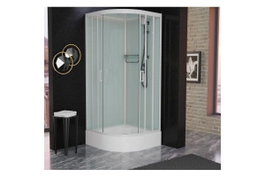 Душевая кабина Frank 100х100 белая стекло прозрачное - 2