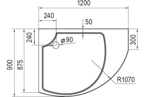 Поддон для душа Cezares Tray Triumph асимметричный L - 3