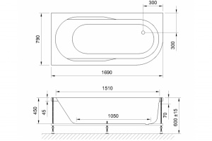 Ванна акриловая Royal Bath Azur Standart 170x80 L с гидромассажем белый - 2