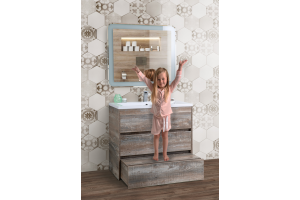 FAMILY База под раковину напольная с тремя выкатными ящиками, Pino Esotica, 580x470x845, FAMILY-580-3C-PIA-PE - 3