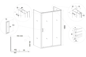Душевой уголок Veconi Rovigo 100х110, хром (RV046-100110-01-C5) - 3