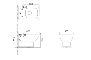 Унитаз подвесной Creo Orleans OR1100 - 3
