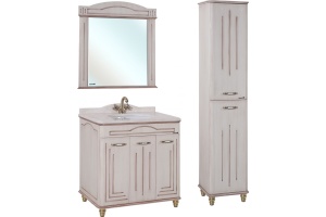 Тумба с раковиной Bellezza Аллегро Люкс 100 бежевая патина темный орех - 3