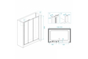Душевая дверь Rgw Classic CL-11 120x185 профиль хром стекло прозрачное - 3