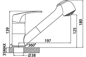Смеситель Rossinka D D40-25 для кухонной мойки - 3