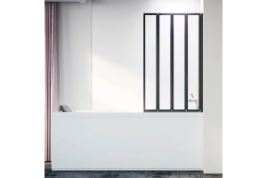 Шторка на ванну Veconi Palau PL-74BR 90 см, профиль черный